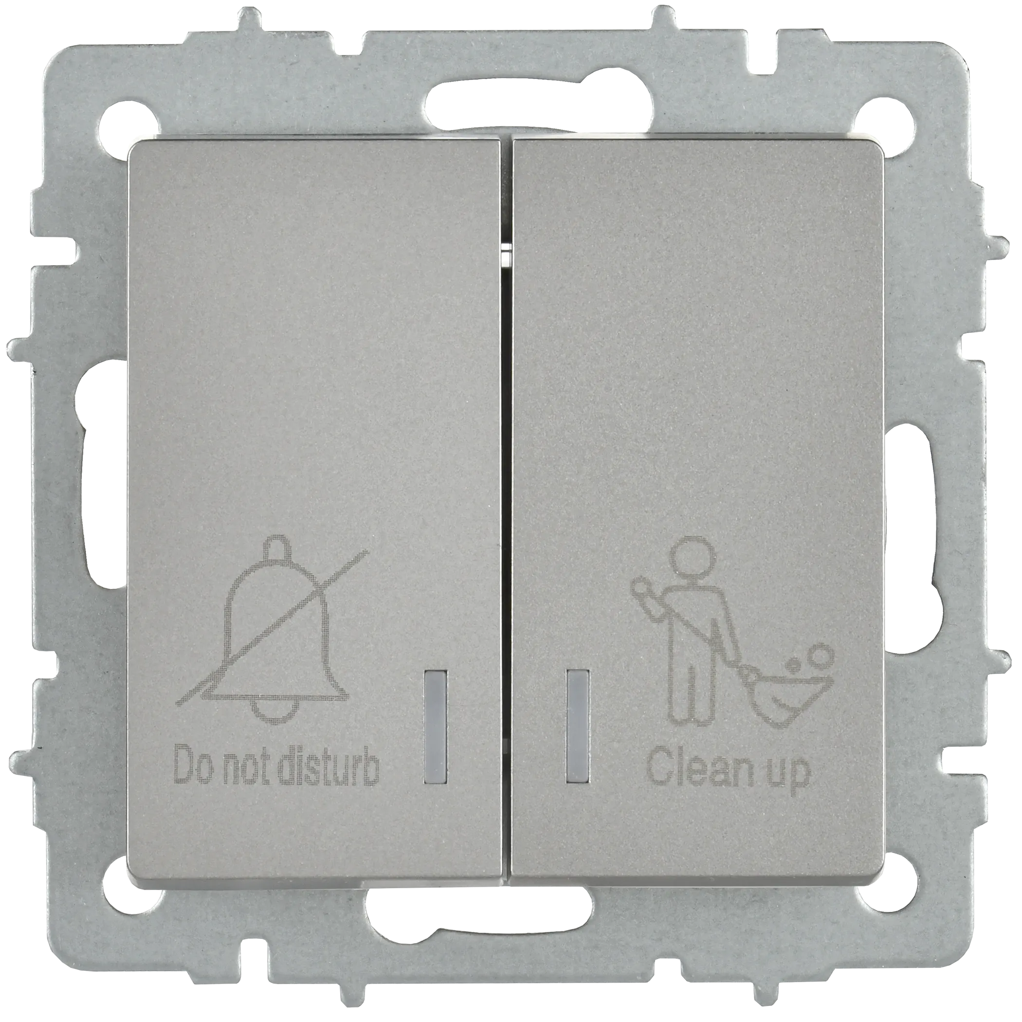 BRITE Выключатель 2-клавишный с индикацией для отелей 10А ВС10-2-9-БрС сталь IEK - Фото 6