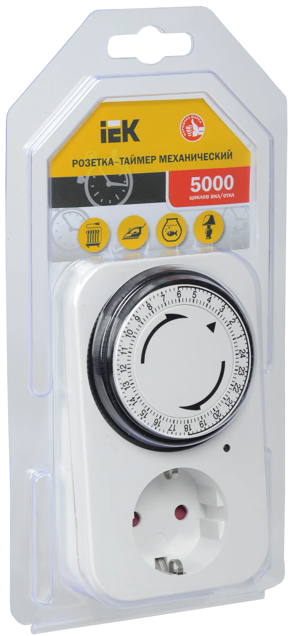 Розетка-таймер механический РТМ-2 с индикацией 15мин 24ч 96on/off 16А IP20 IEK - Фото 2