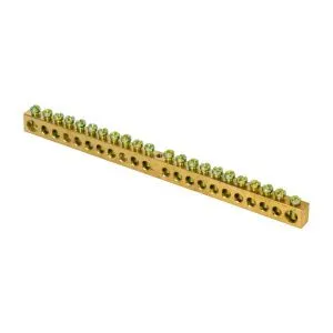 Шина PEN "ноль-земля" (8x12мм) 22 отв. латунь крепеж по центру EKF sn0-125-22-c