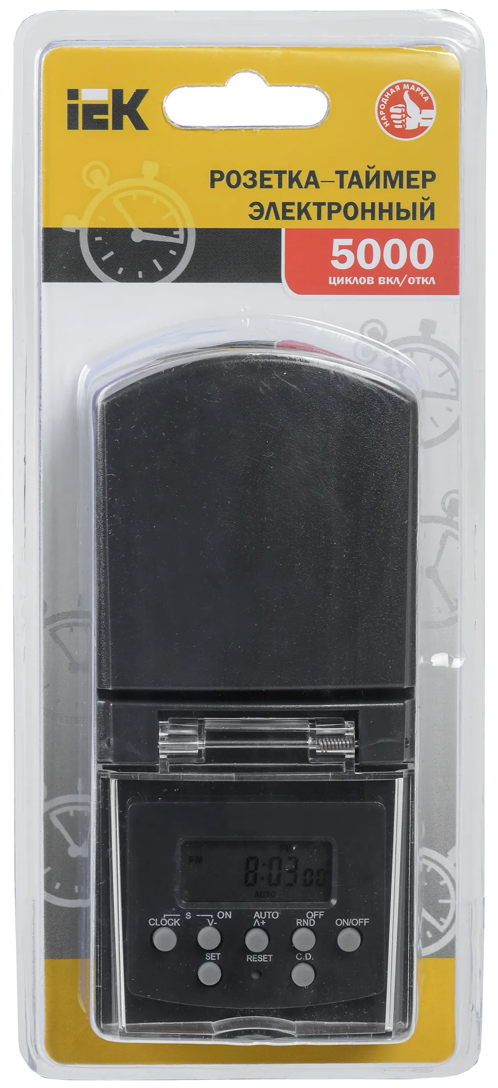 РТЭ-3 Розетка-таймер электронный 1мин 7дн 140on/off 16А IP44 черная IEK - Фото 3