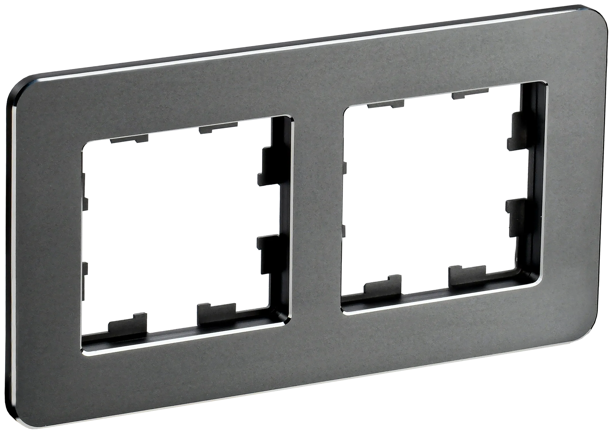 BRITE Рамка 2-местная РУ-2-1-Бр металл титан RE IEK