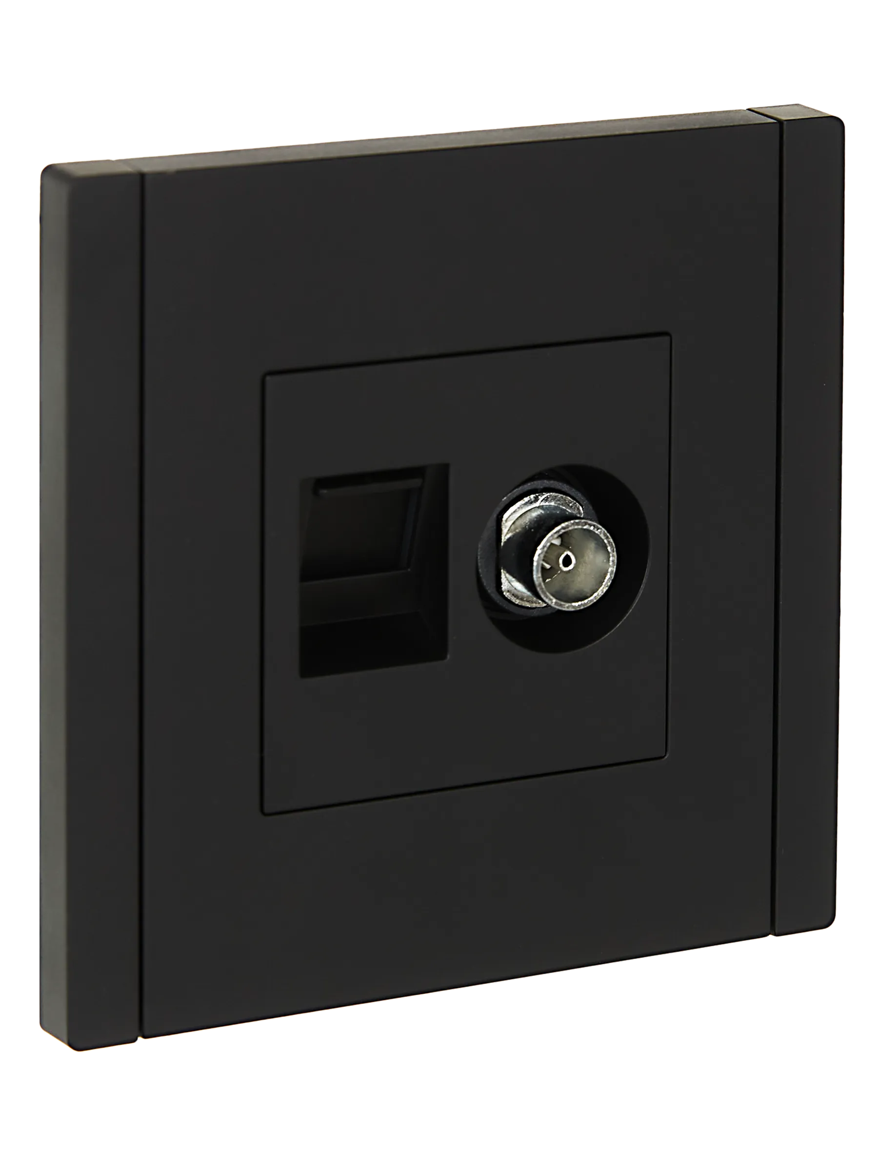 FORTE&PIANO Розетка двойная TV+RJ45 кат.6 FP137 черный IEK FP-AK20-2-K02