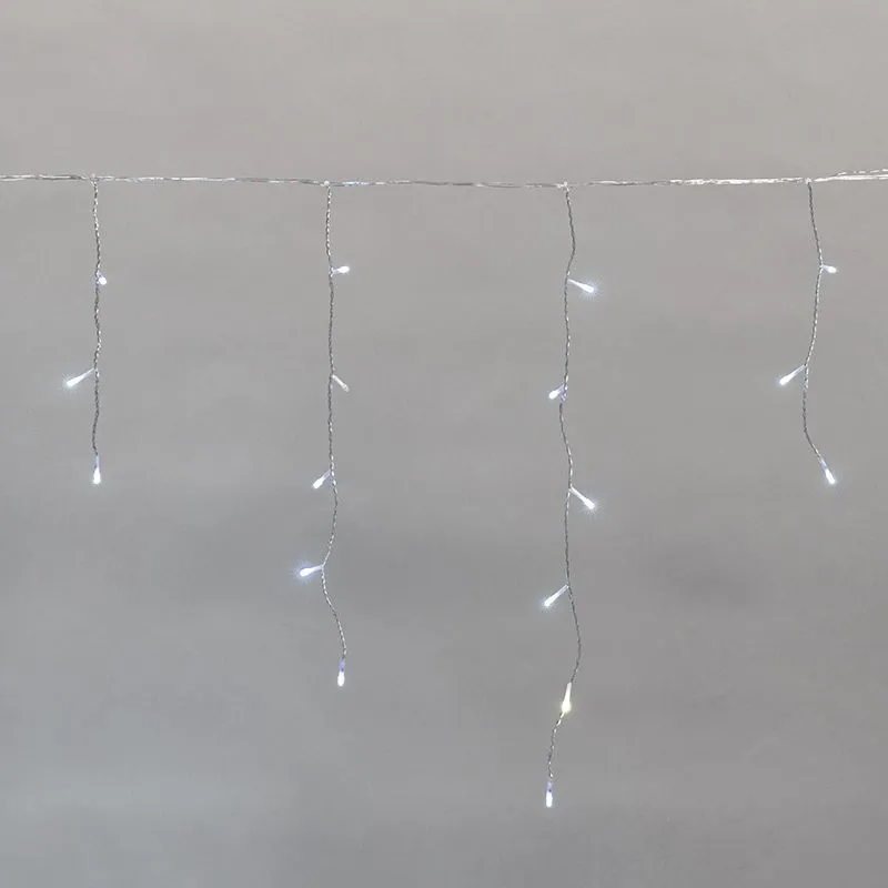 Гирлянда светодиодная Айсикл (бахрома) 10х0,6м, с эффектом мерцания, прозрачный провод, IP44, 230В, диоды БЕЛЫЕ, 238LED NEON-NIGHT