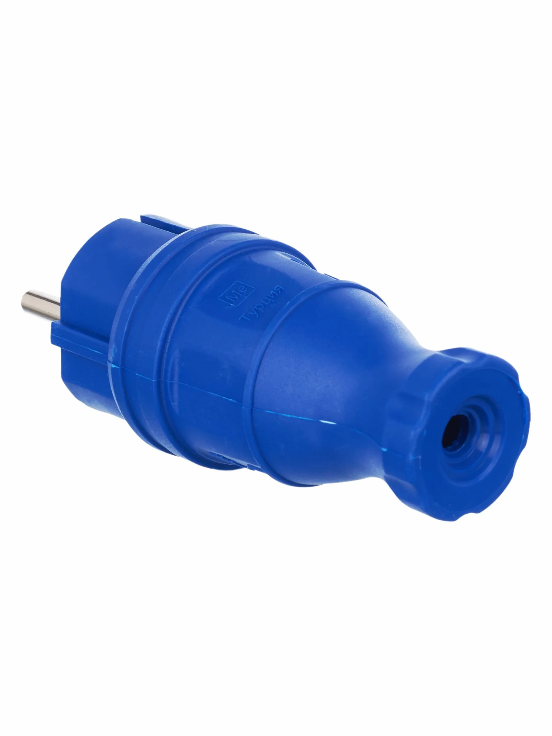 Вилка прямая ВБп3-1-0м IP44 ОМЕГА каучук синяя IEK - Фото 3