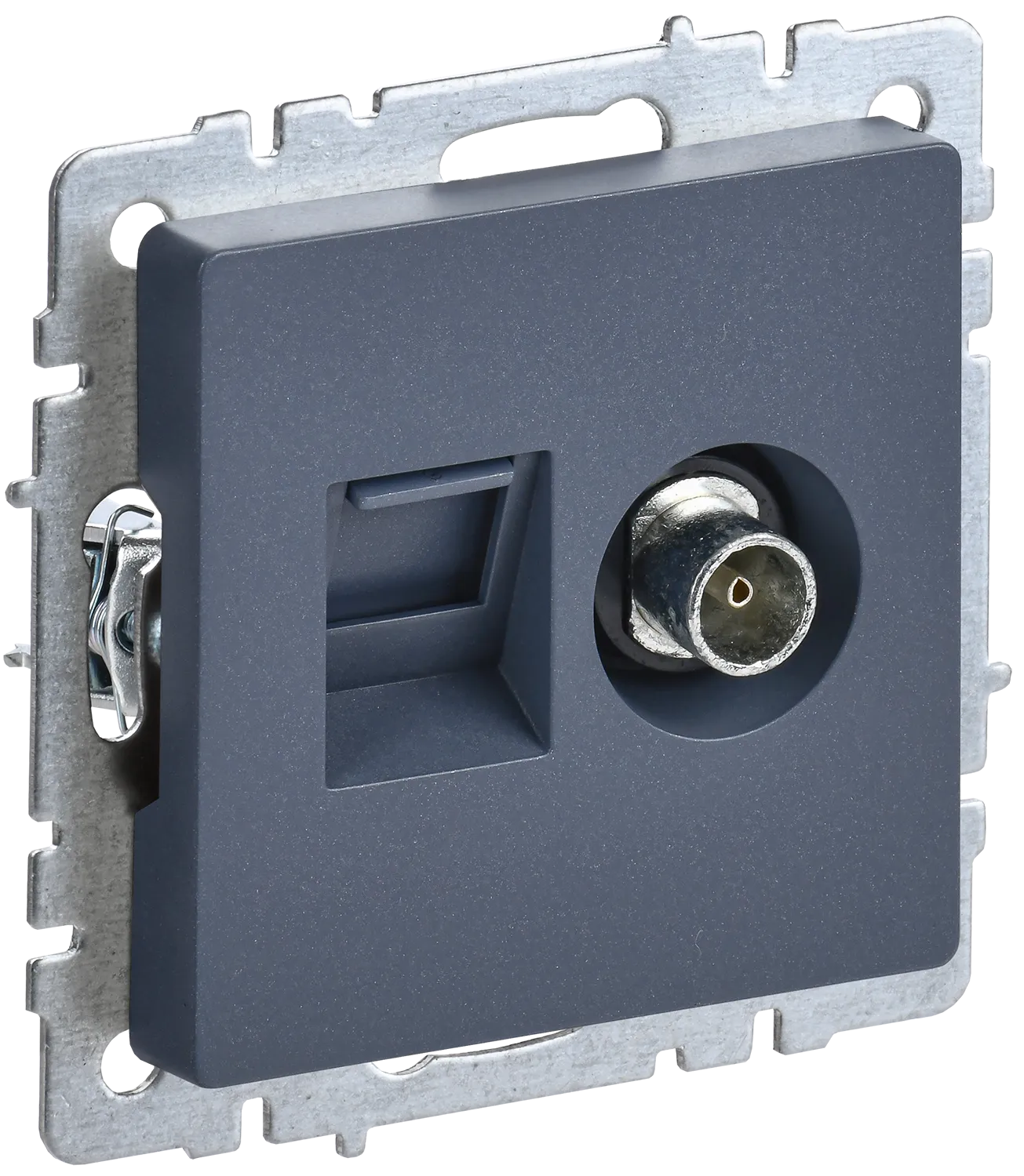 BRITE Розетка двойная TV+RJ45 кат.5E РТВ/РК12-БрМ маренго IEK