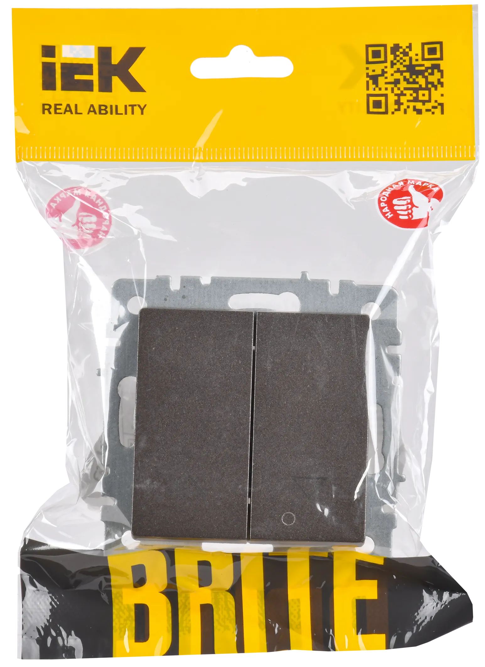 BRITE Выключатель жалюзи 10А ВС10-1-5-БрТБ темная бронза IEK - Фото 2