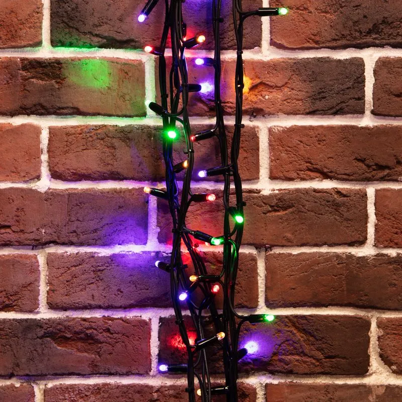 Гирлянда Нить управляемая 20м 240 LED МУЛЬТИКОЛОР черный каучук IP67 свечение с динамикой 230В нужен контроллер 217-204 NEON-NIGHT