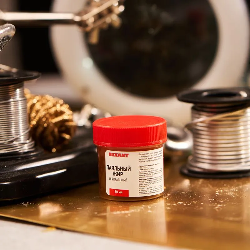Флюс для пайки, паяльный жир НЕЙТРАЛЬНЫЙ, 20мл, банка, блистер REXANT - Фото 3