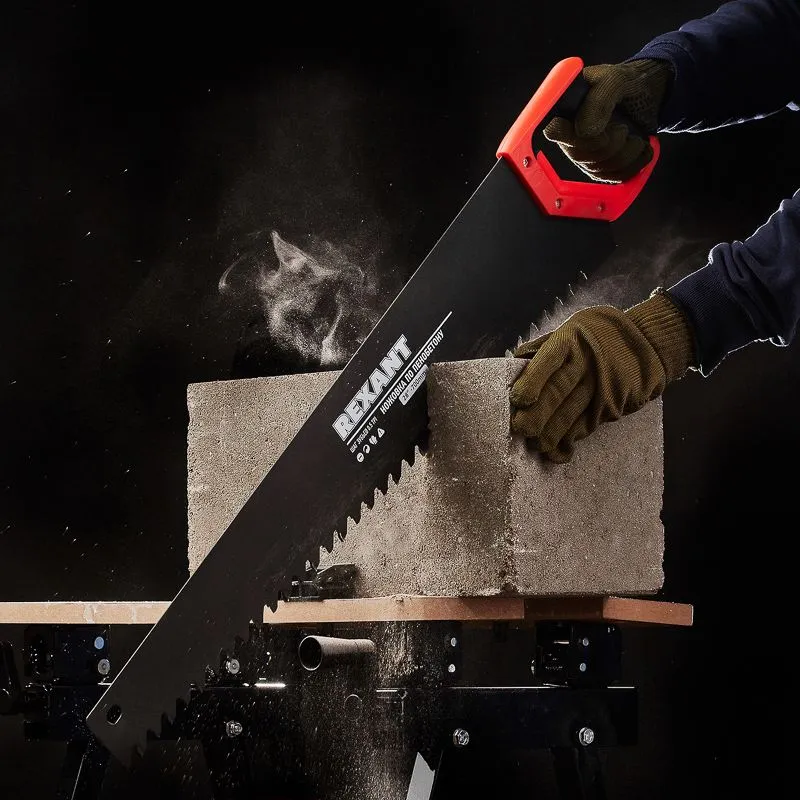 Ножовка по пенобетону 700мм, защитное покрытие, твердосплавные напайки на зубья, двухкомпонентная рукоятка REXANT - Фото 2
