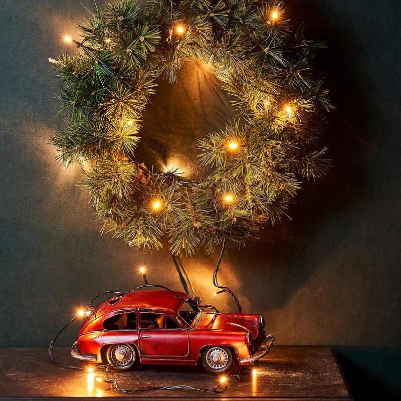 Гирлянда Твинкл Лайт 4 м, темно-зеленый ПВХ, 25 LED, цвет ТЕПЛЫЙ БЕЛЫЙ - Фото 2