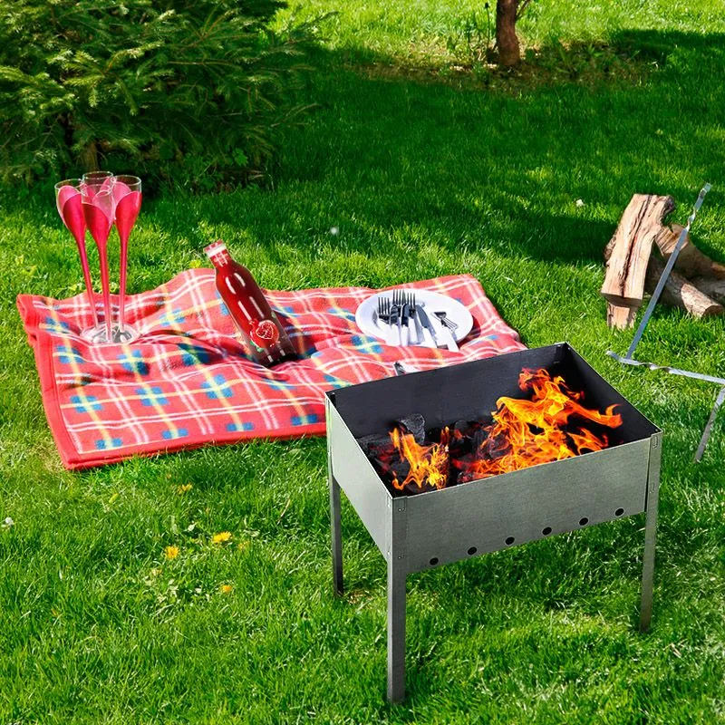 Мангал сборный походный, 350х250х350мм, в гофрированной картонной коробке СОКОЛ - Фото 4