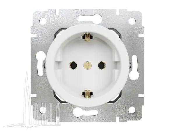 Розетка с ЗК, скрыт,установки, цвет - белый Лахта/Лахта СенатЪ