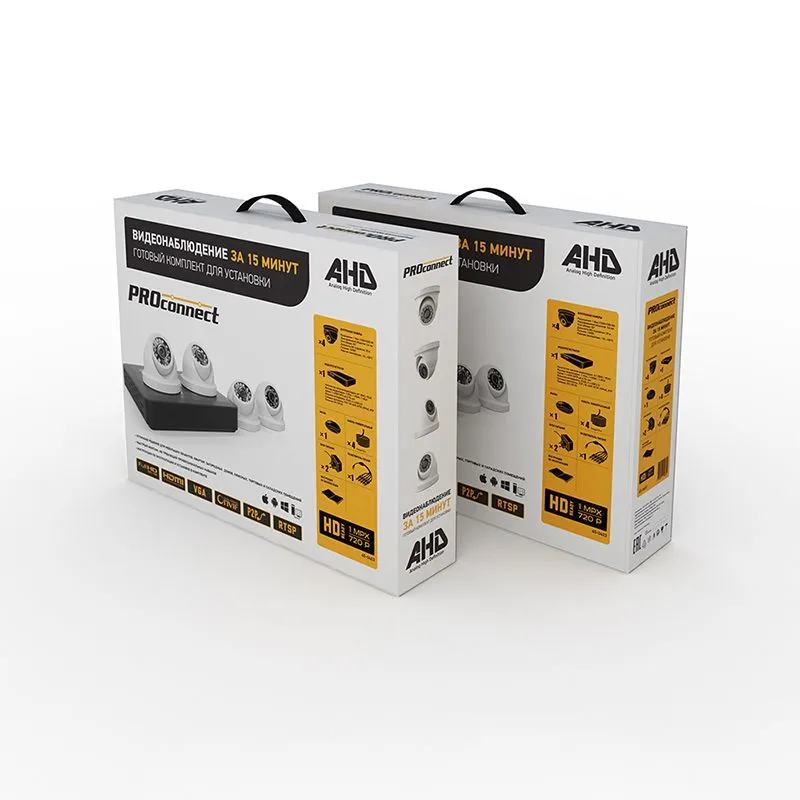 Комплект видеонаблюдения PROconnect, 4 внутренние камеры AHD-M, без HDD - Фото 2
