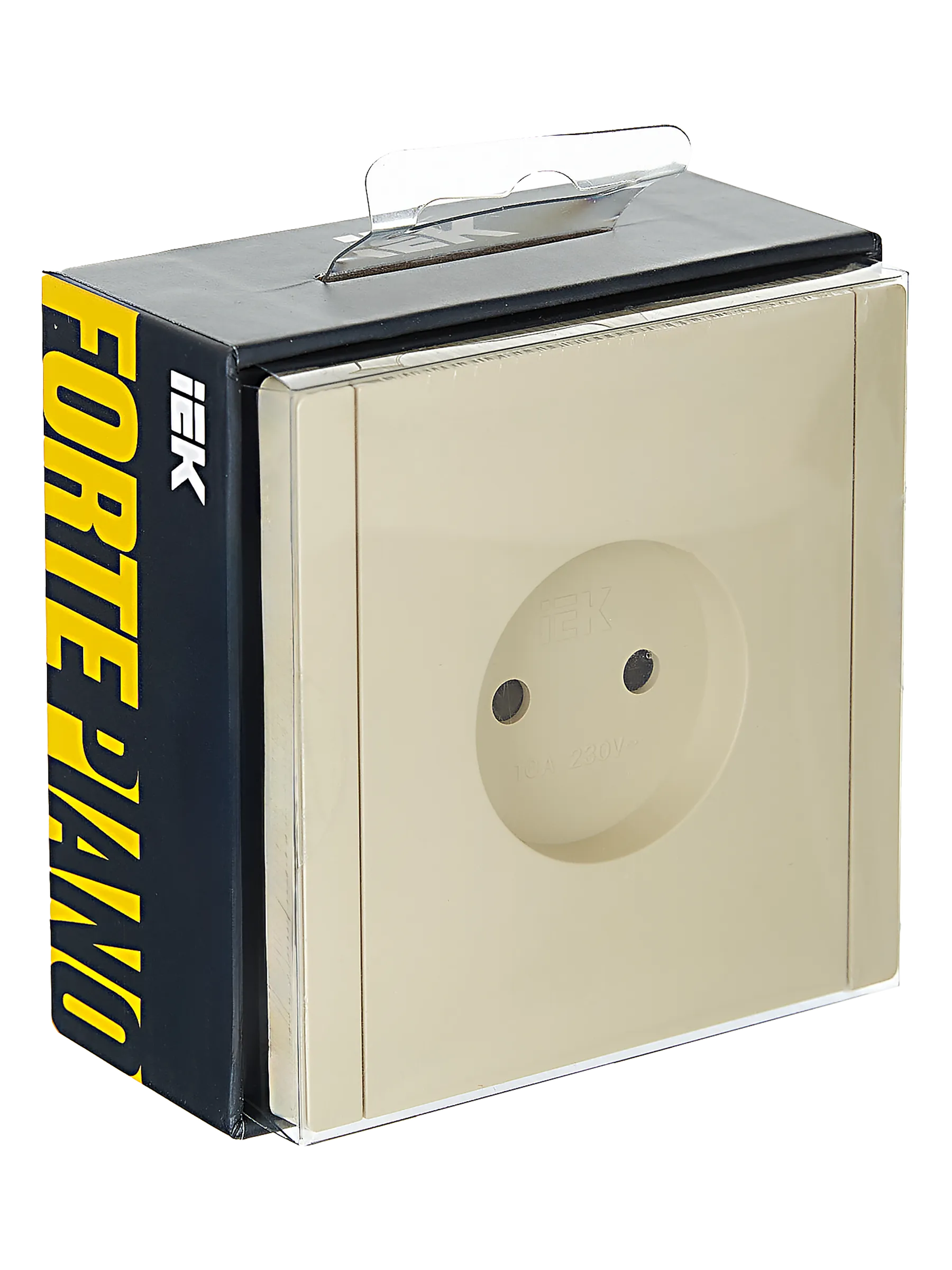 FORTE&PIANO Розетка 1-местная без заземления без защитных шторок винтовое крепление 10А FP418 ваниль IEK - Фото 2
