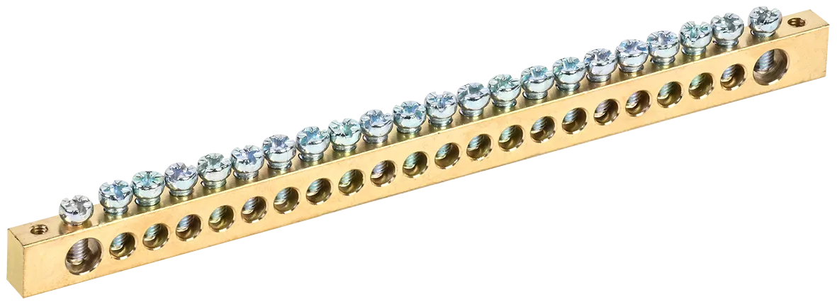 Шина PEN "земля-ноль" 8х12мм 22/2 (22групп/крепеж по краям) IEK