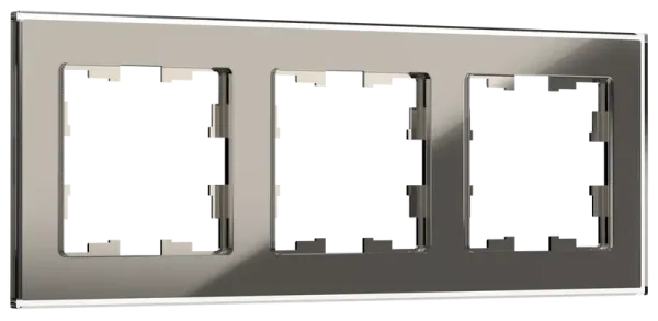 BRITE Рамка 3 -местная РУ-3-2-БрД стекло дымчатый IEK BR-M32-G-K30