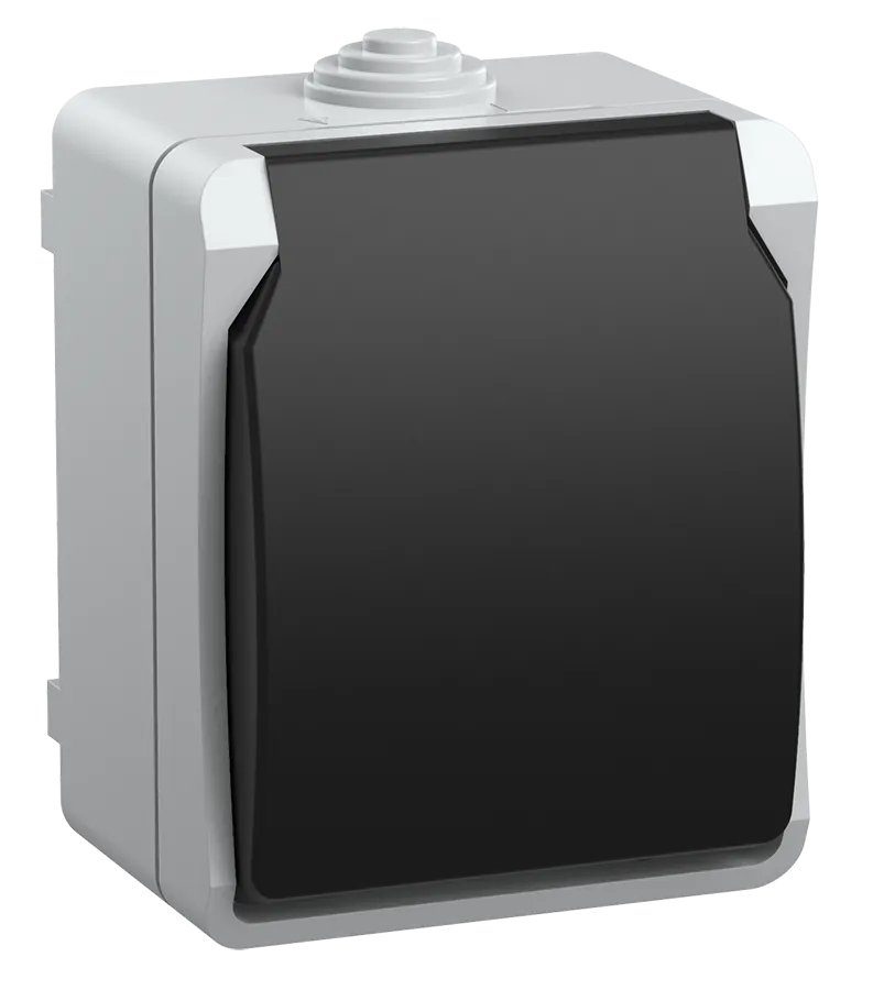 FORS Розетка 1-местная с заземлением для открытой установки 16А IP54 РСб20-3-ФСр серый IEK