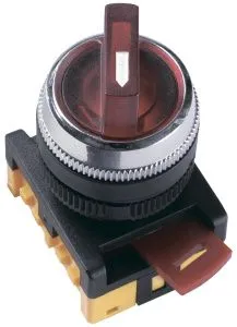 Переключатель АNСLR-22-3 на 3 фиксированных положения "I-O" 1з+1р неон/240В красный IEK