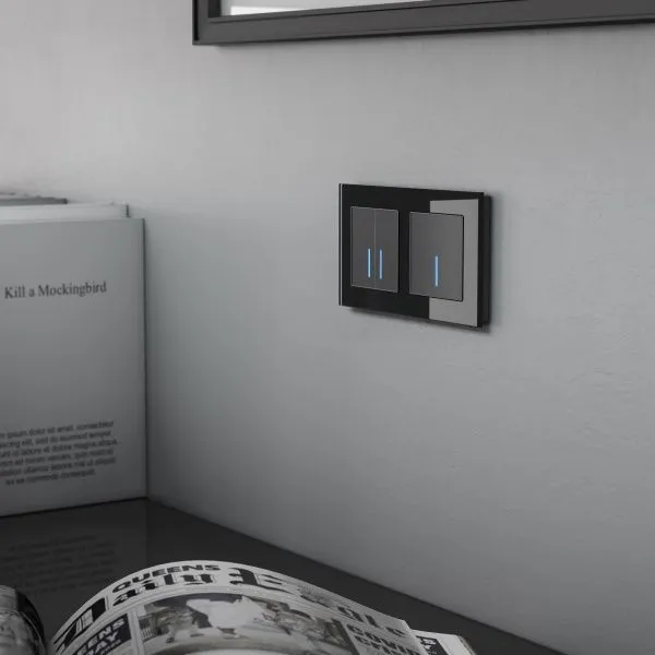 Сенсорный выключатель одноклавишный с подсветкой 1000 Вт (черный) Werkel - Фото 2