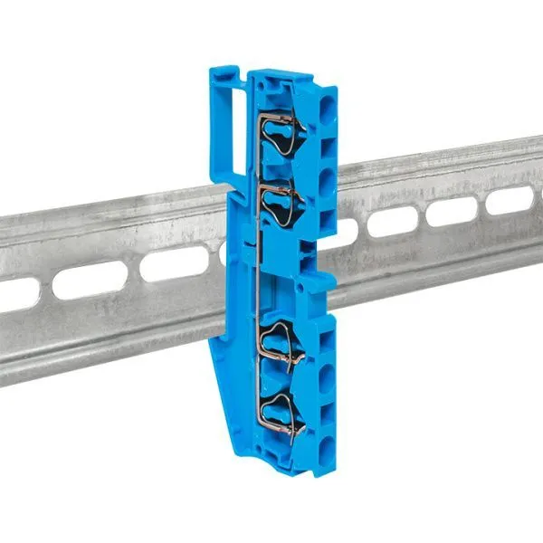 Колодка клеммная пружинная JXB-ST-4 41А 4 вывода синяя EKF - Фото 3