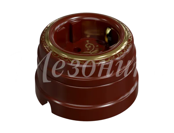 Розетка ретро фарфоровая,двухполюсная,с заземляющим контактом,коллекция "ИМПЕРАТОРСКАЯ" , цвет -