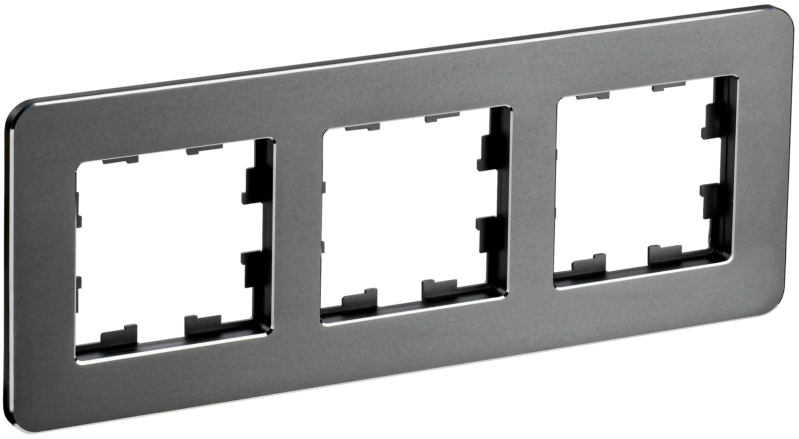 BRITE Рамка 3-местная РУ-3-1-Бр металл титан RE IEK