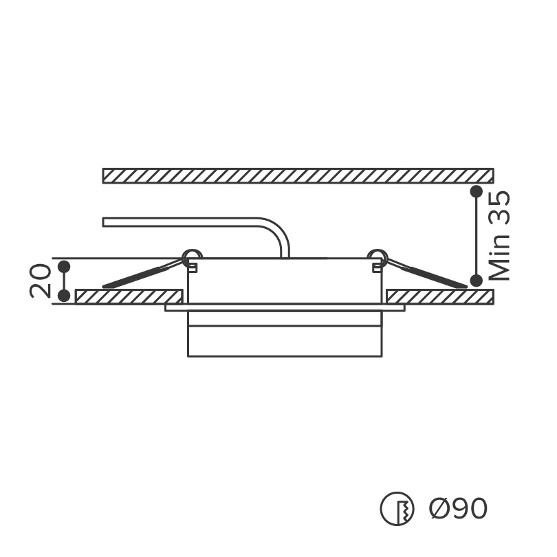 Встраиваемый cветильник WOLTA WDL-GX53/06BL-R IP20 под лампу GX53 круглый Чёрный LUCE D105x35 1/50 - Фото 8
