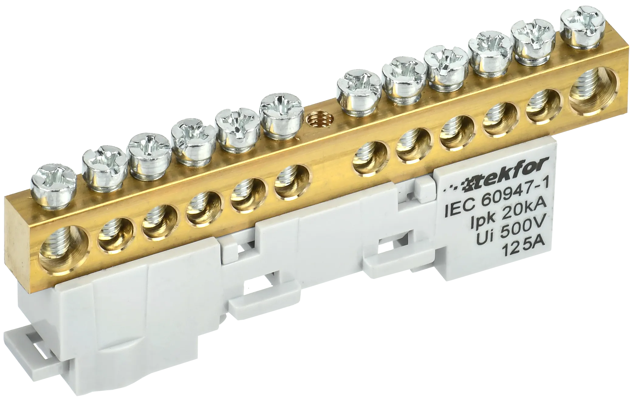 TEKFOR Шина L "фаза" неизолированная на универсальном держателе 8х12-12-Ср IEK TF-NN20-12-DL-K03