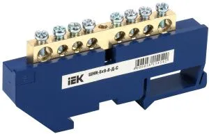 Шина N "ноль" на DIN-изол ШНИ-6х9-8-Д-С IEK YNN10-69-8D-K07