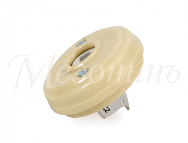 Розетка ретро фарфоровая компьютерная RJ45   (без подъемной рамки, D70x25), цвет - слоновая кость, к