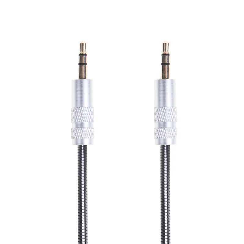 Аудиокабель AUX 3,5 мм, 1м, в гибкой металлической оплетке REXANT - Фото 2