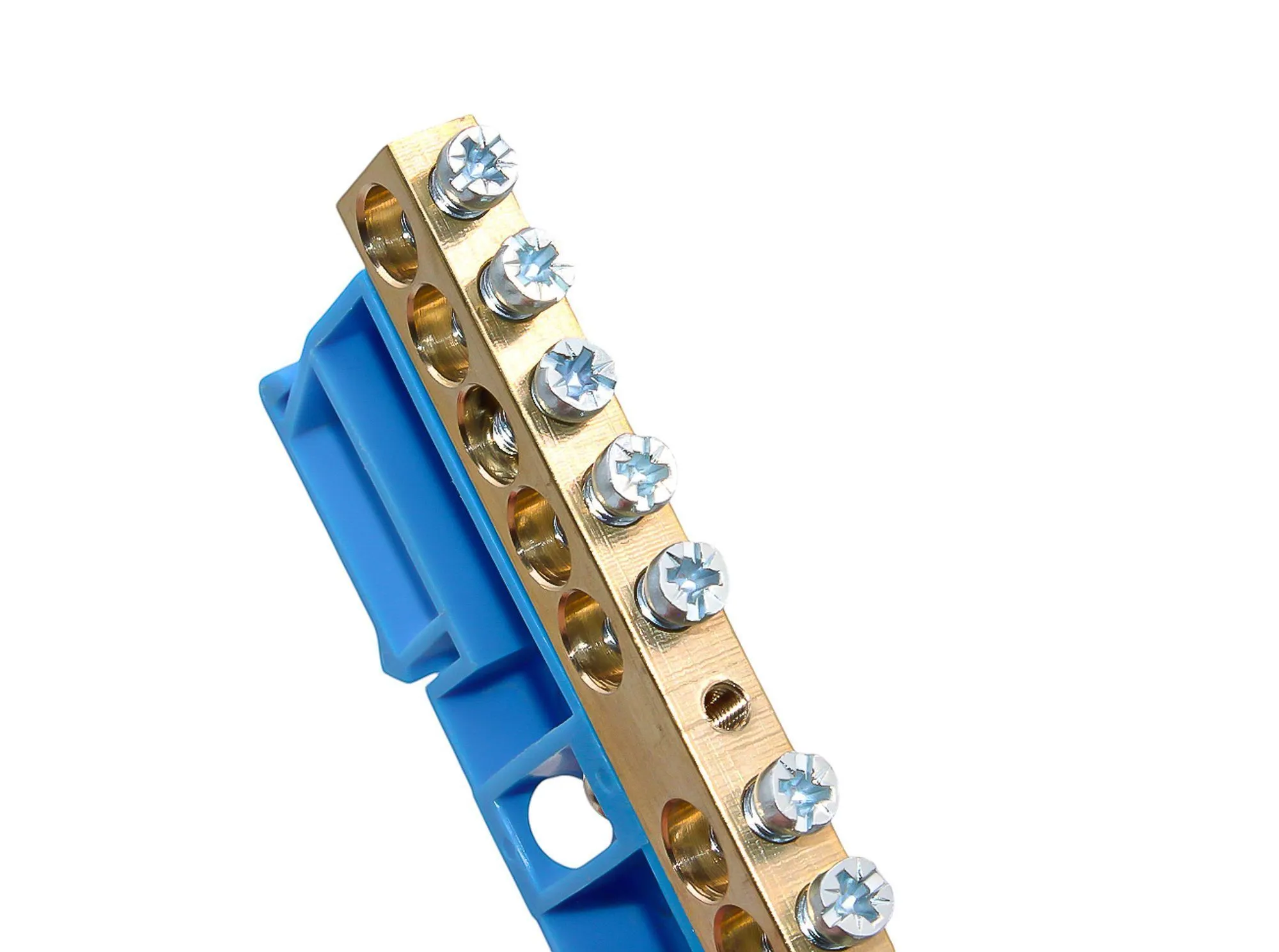 Шина N "ноль" на DIN-изоляторе СИНИЙ 8х12-10 DEKRON - Фото 4