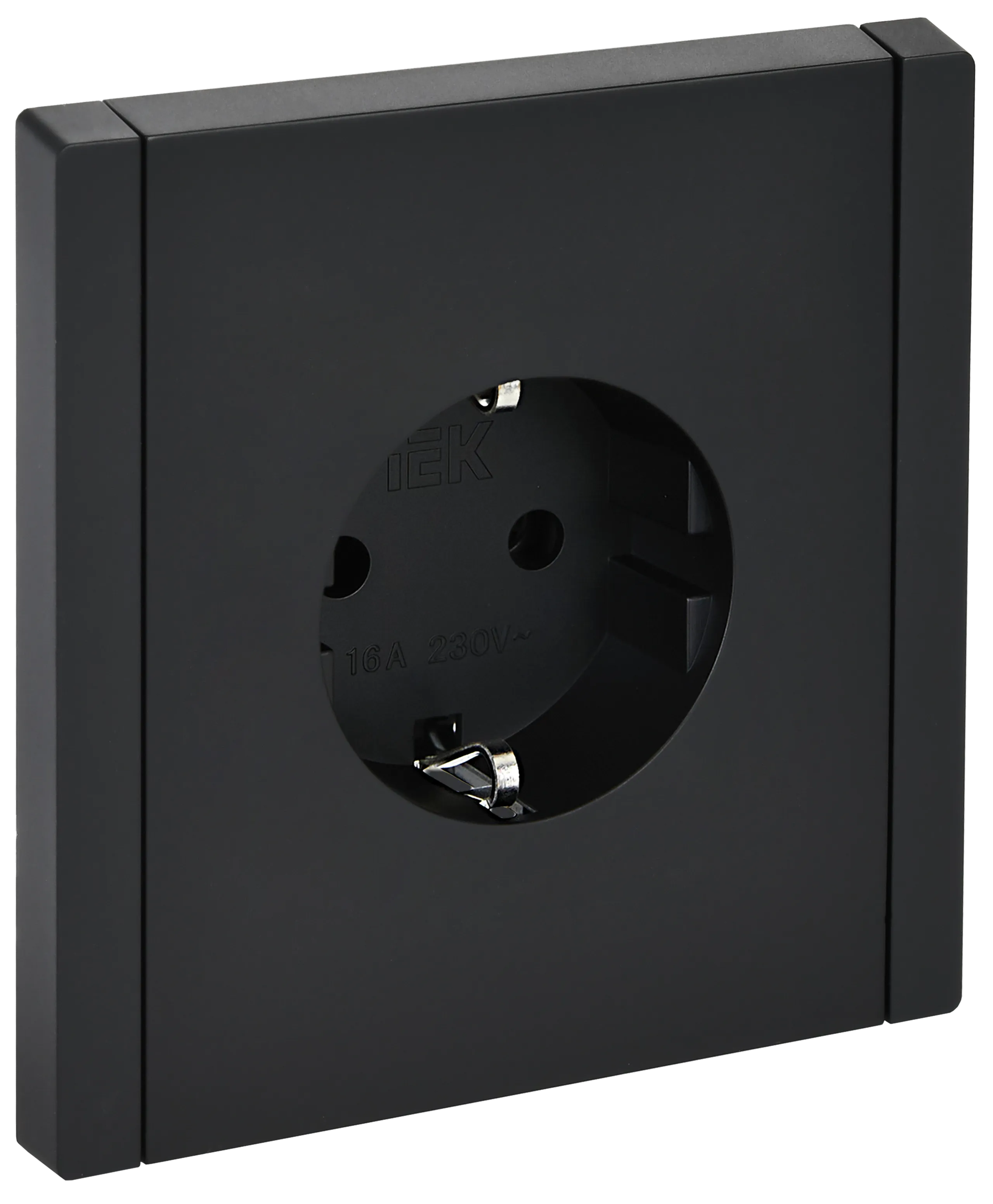 FORTE&PIANO Розетка 1-местная с заземлением без защитных шторок безвинтовое крепление 16А FP114 черный IEK