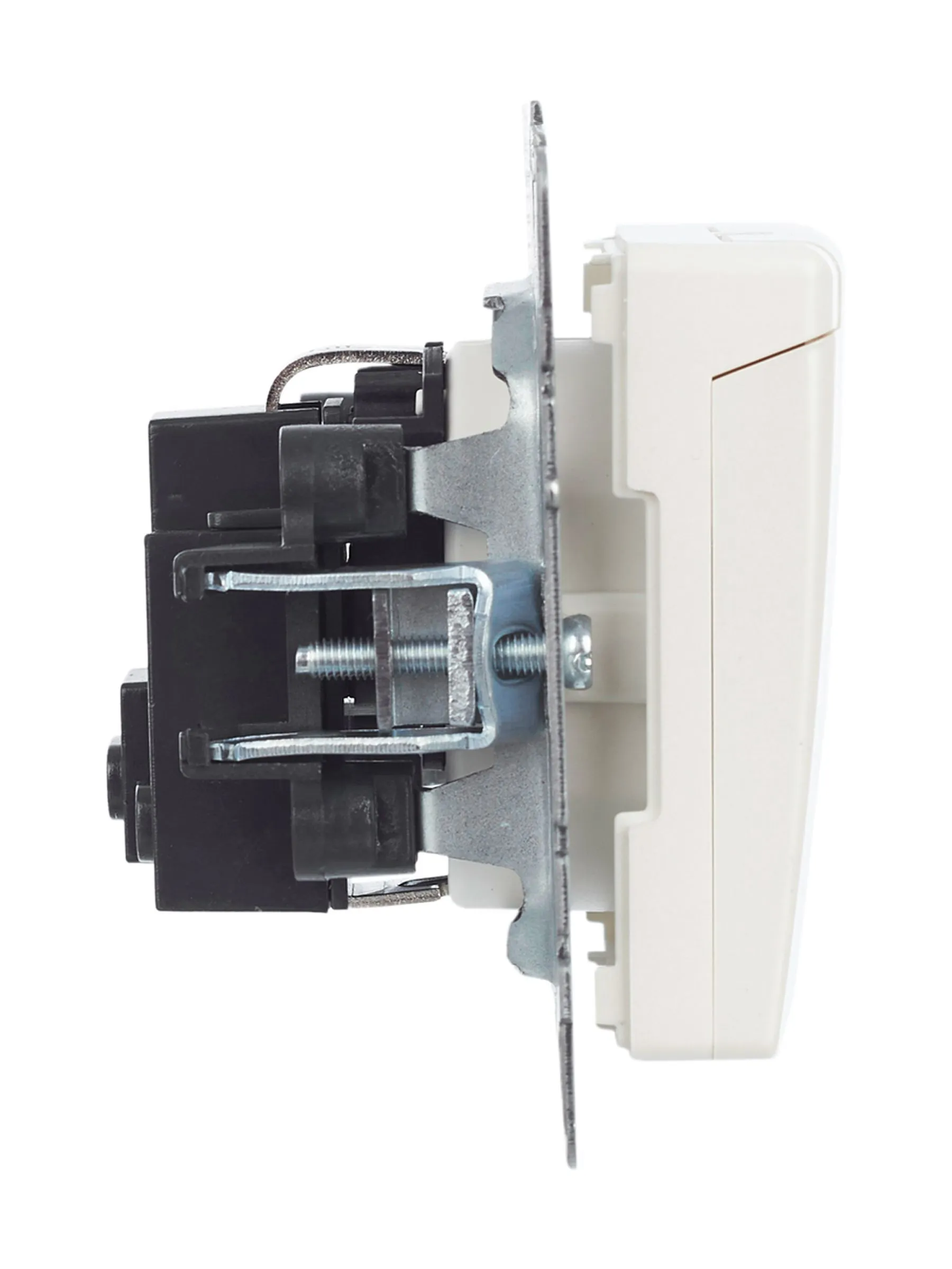 BRITE Розетка 1-местная с заземлением с защитными шторками и крышкой 16А IP20 РСбш10-3-БрЖ жемчуг IEK - Фото 2