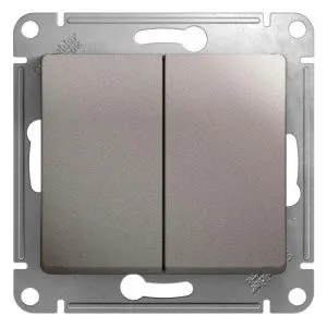 Переключатель проходной 2-кл. СП Glossa 10А IP20 (сх. 6) 10AX механизм платина SE GSL001265 454357