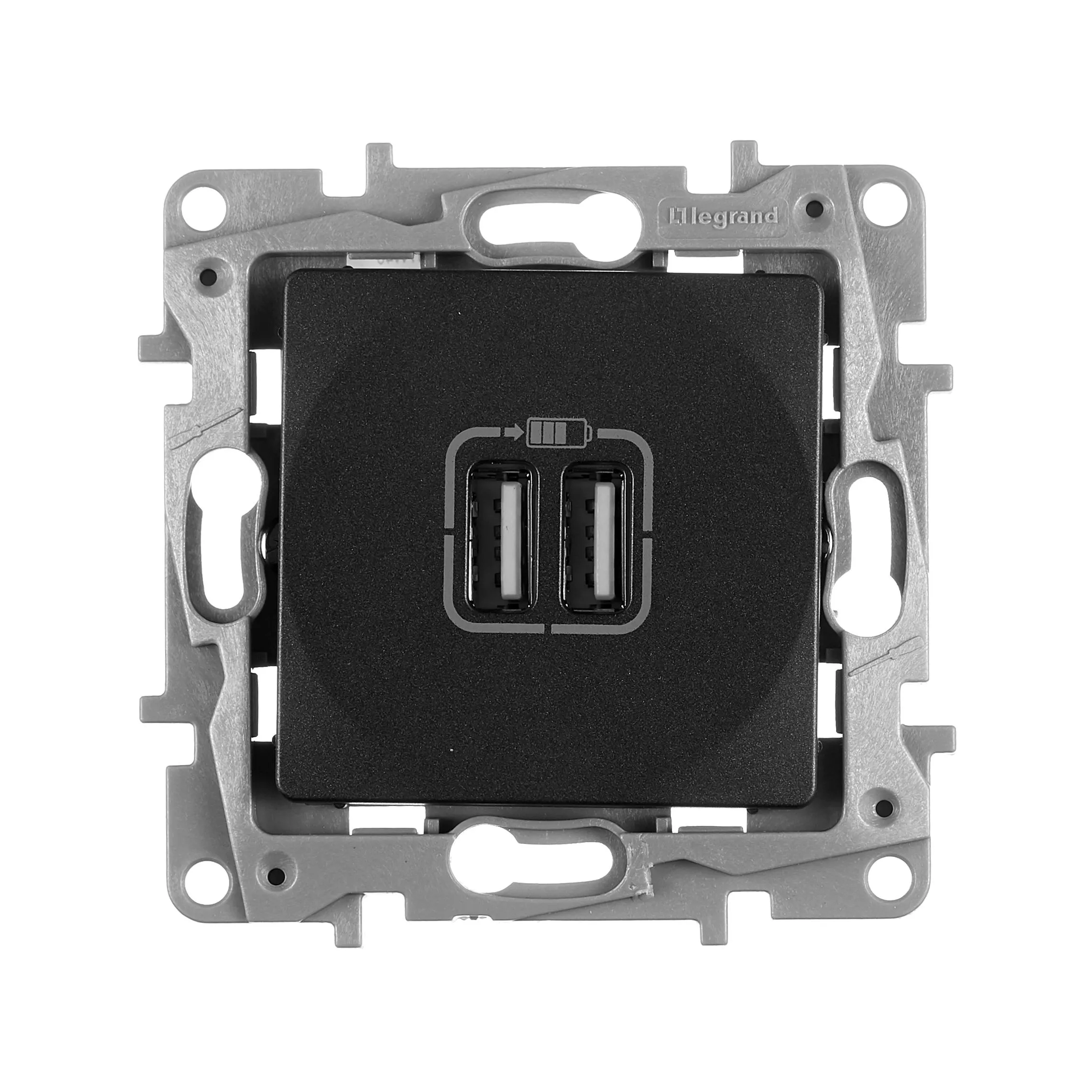 ETIKA Розетка USB A+A 15Вт антрацит - Фото 5