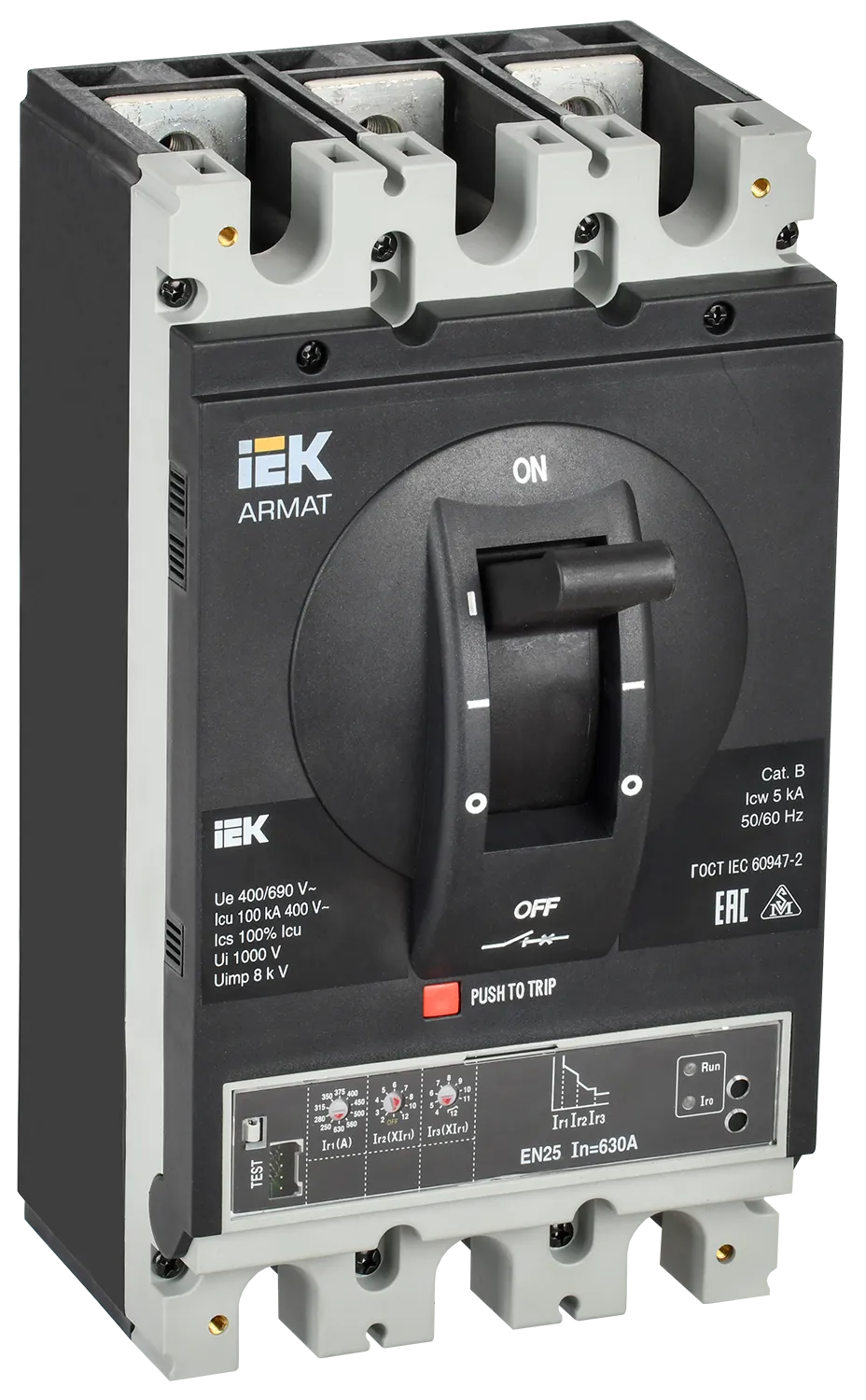 ARMAT Автоматический выключатель в литом корпусе 3P типоразмер I 100кА 630А расцепитель электронный стандартный IEK