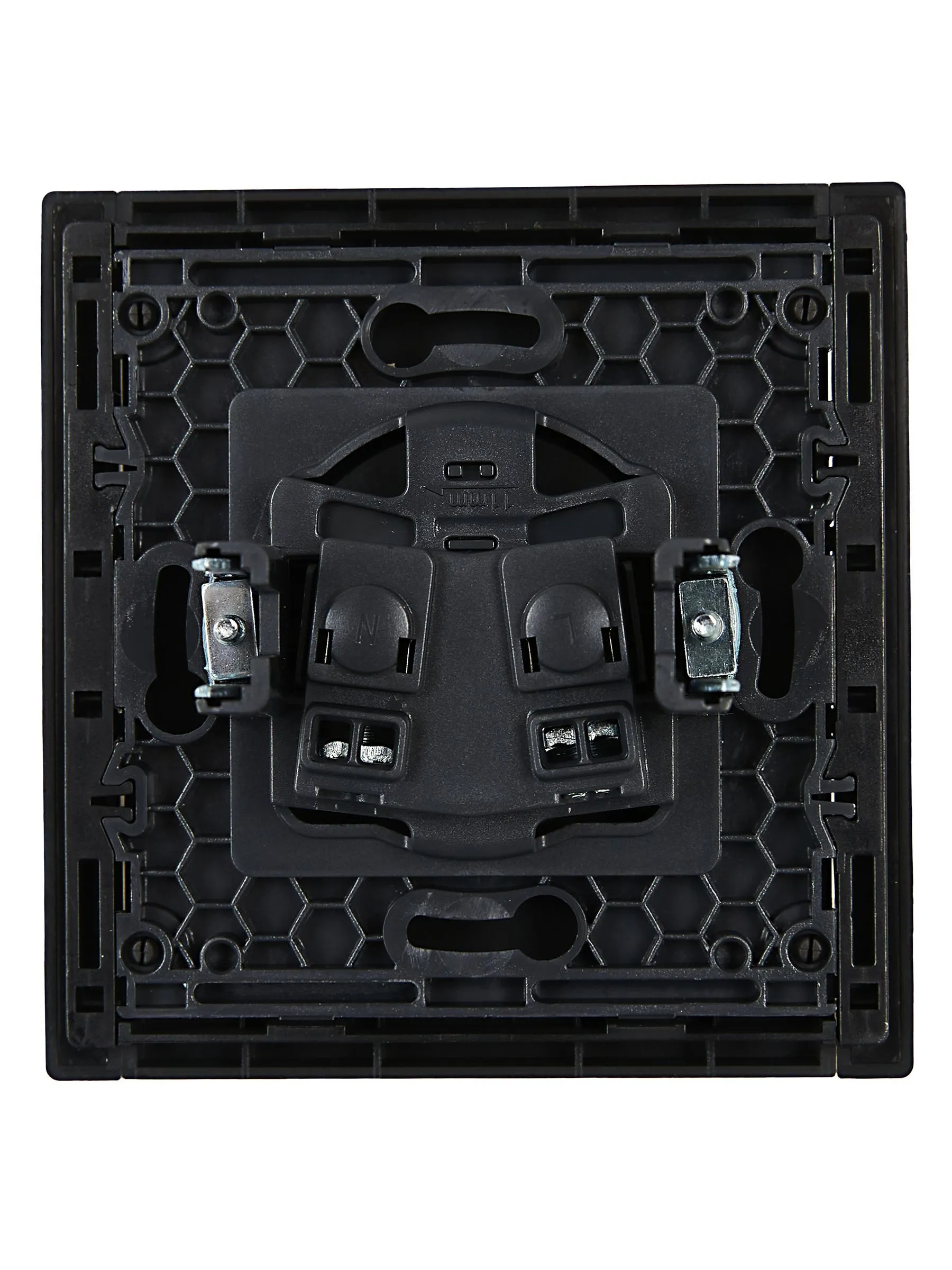 FORTE&PIANO Розетка 1-местная без заземления с защитными шторками винтовое крепление 10А FP117 черный IEK - Фото 3