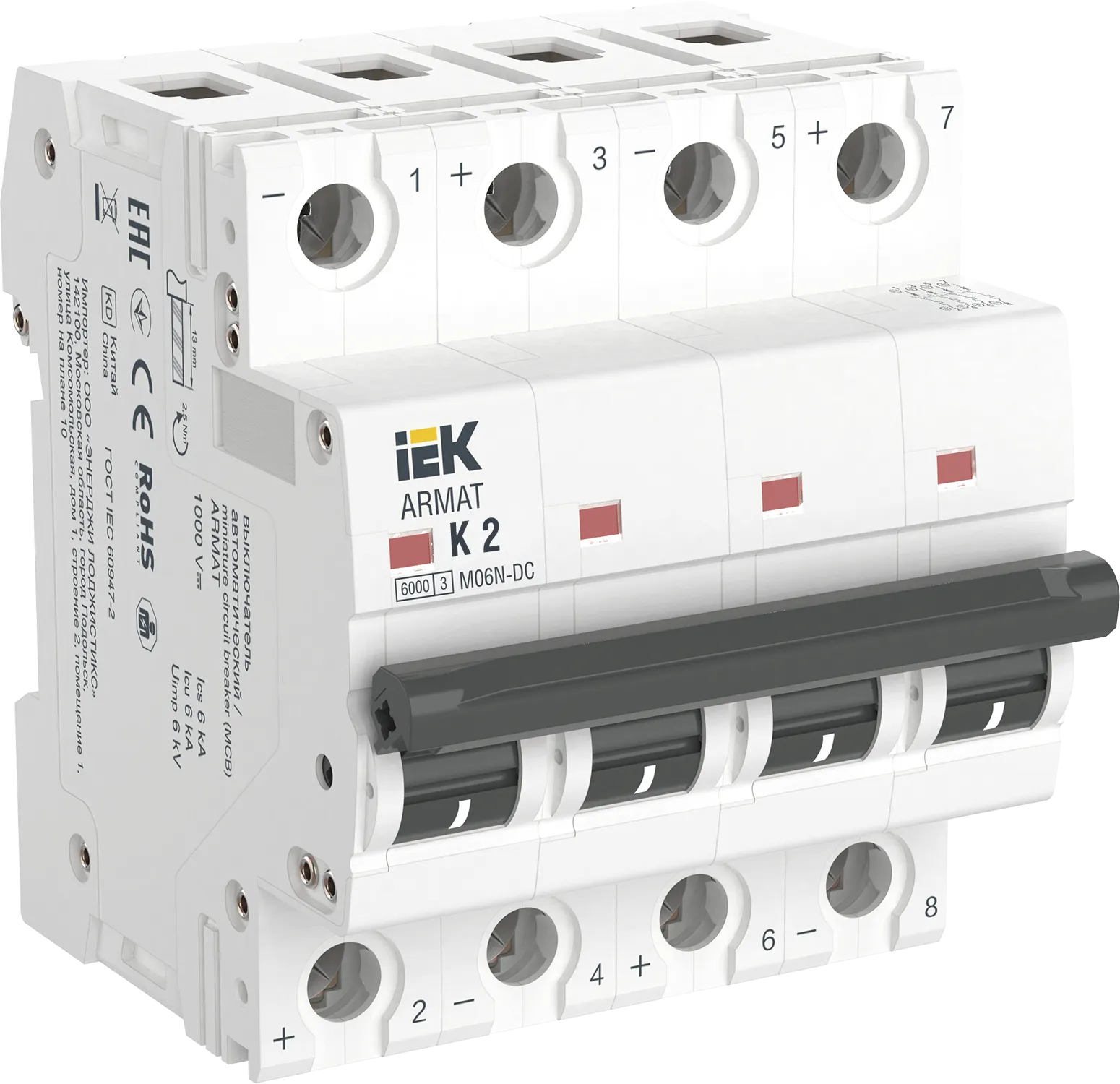 ARMAT Автоматический выключатель M06N-DC 4P K 2А IEK