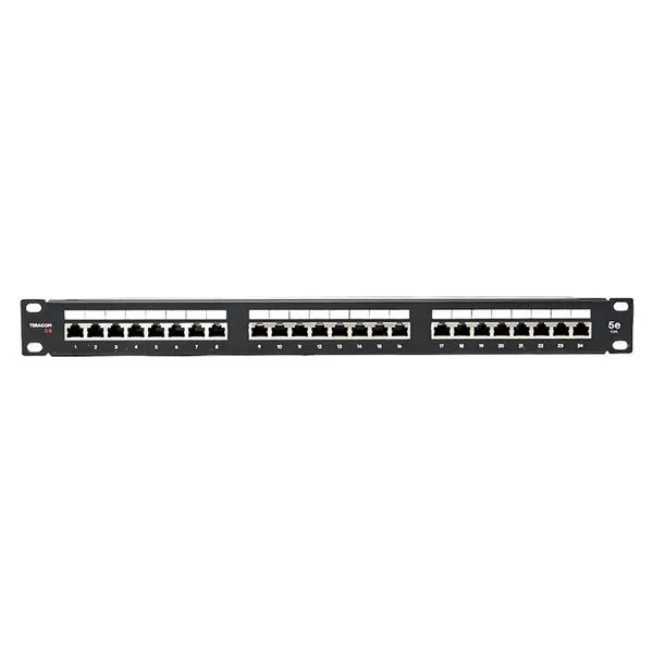 Патч-панель TERACOM PRO 19'' Cat.5E 1U полный экран STP 24 порта RJ-45 Dual IDC с органайзером - Фото 2