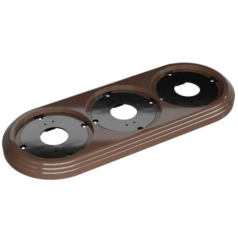 Рамка трехместная пластиковая, 234x92x14 мм, цвет - какао, серия УСАДЬБА, ТМ МЕЗОНИНЪ