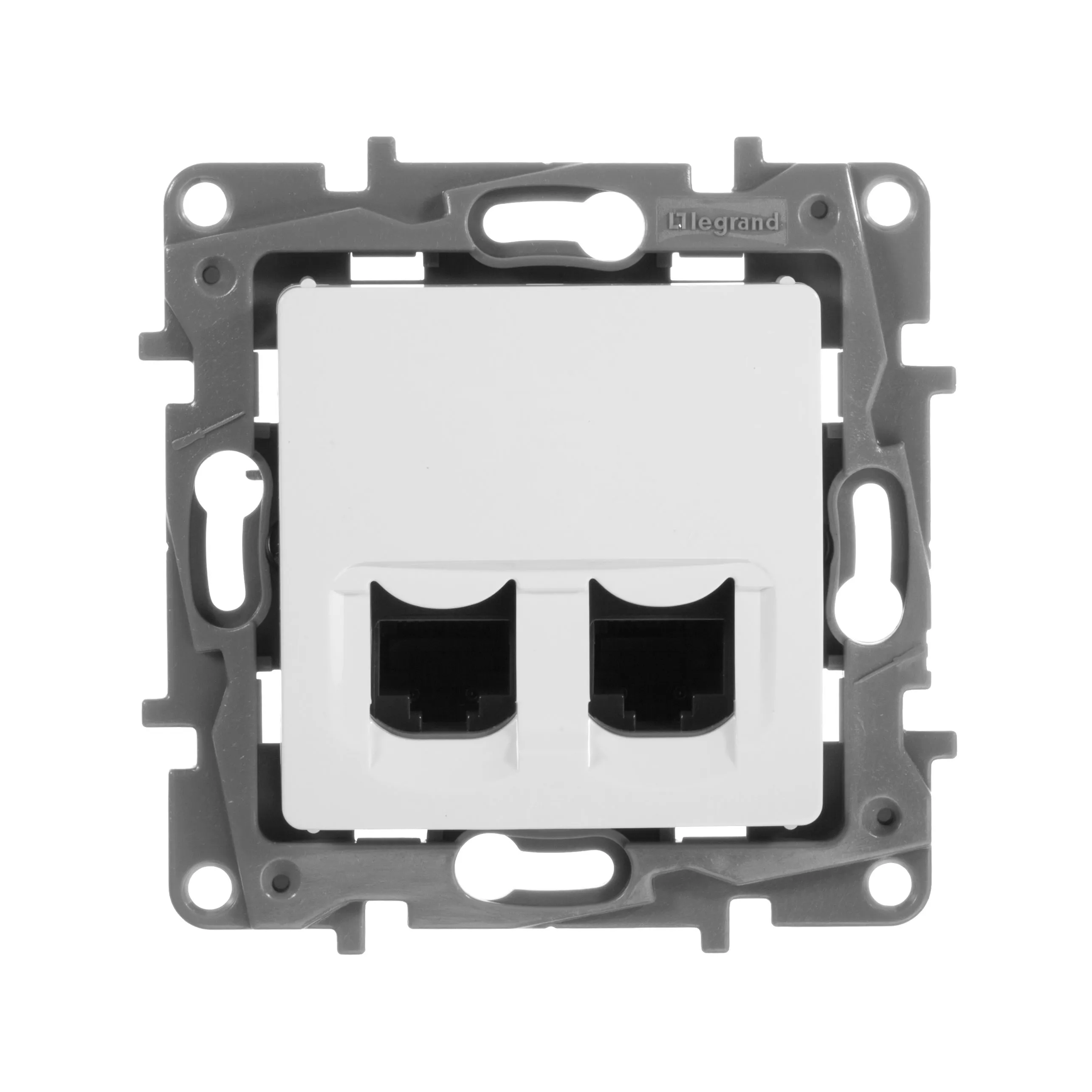 ETIKA Розетка компьютерная двойная RJ45 категория 5Е UTP белый - Фото 2