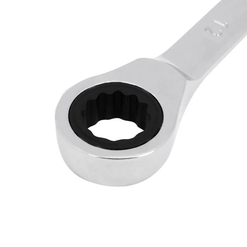 Ключ комбинированный трещоточный 12мм, CrV, зеркальный хром REXANT - Фото 2