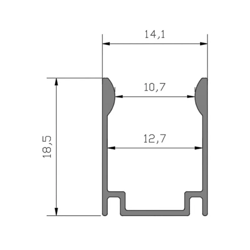 Профиль алюминиевый анодированный для гибкого неона 15х26мм, 2м NEON-NIGHT - Фото 2