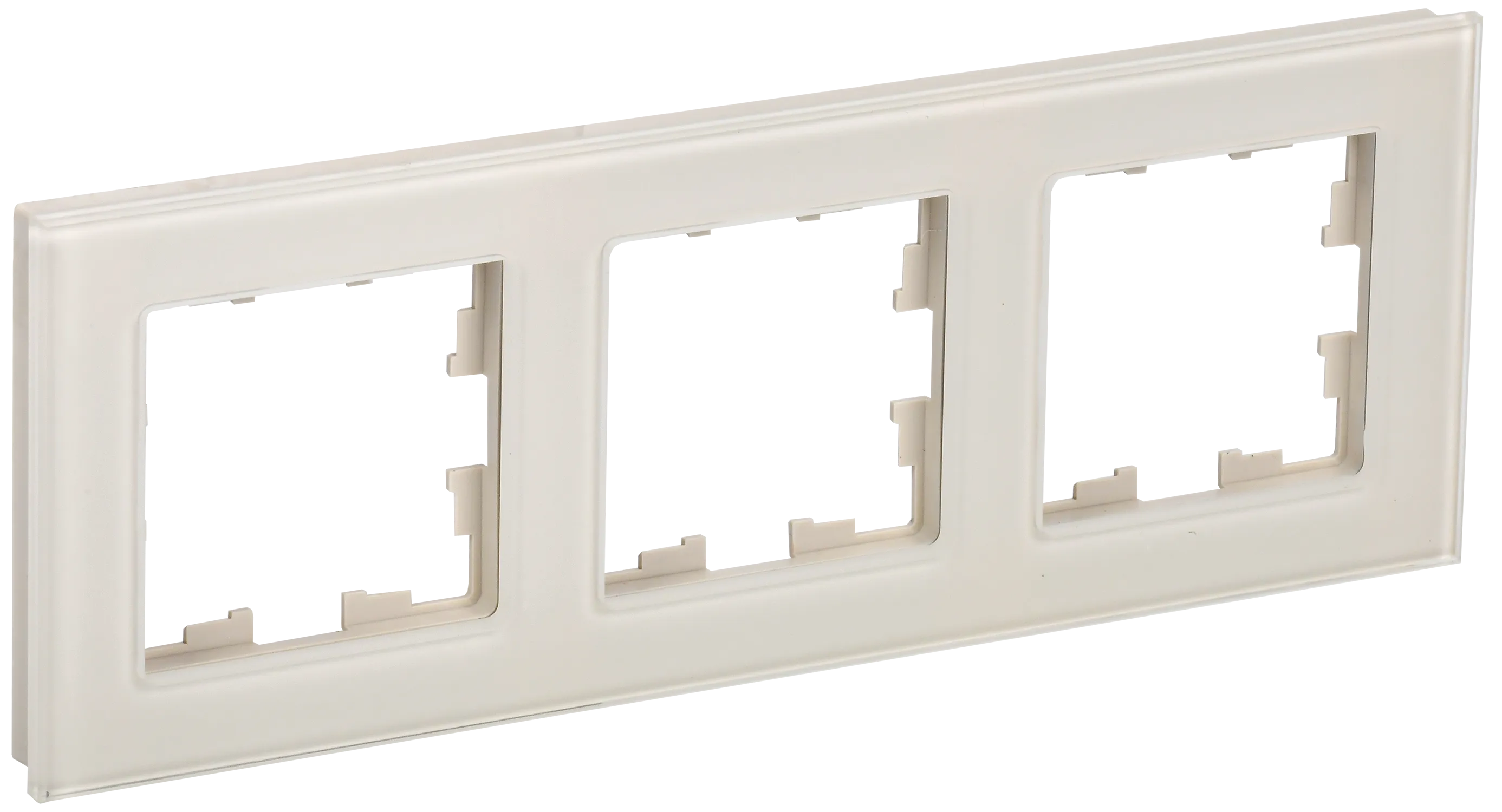 BRITE Рамка 3 -местная РУ-3-2-БрВа стекло ванильный IEK