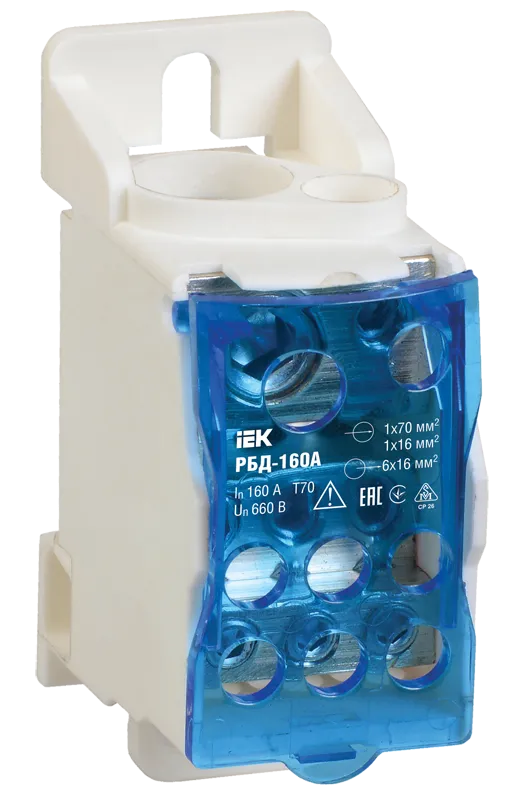 Блок распределительный РБД-160А на DIN-рейку IEK
