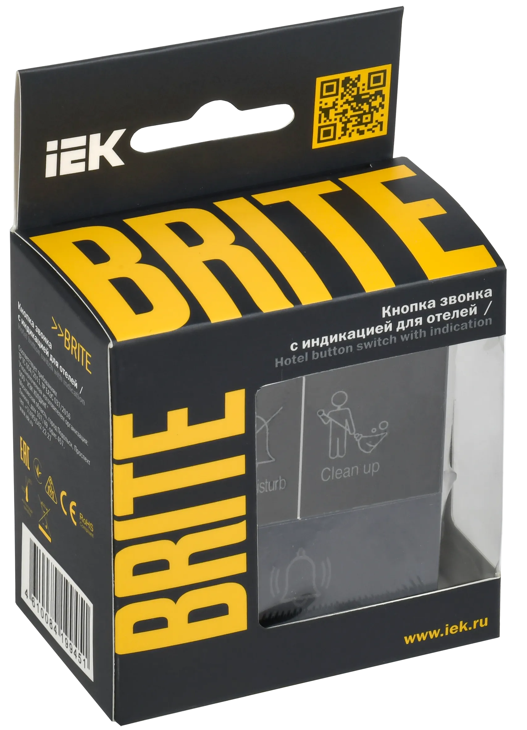 BRITE Кнопка звонка с индикацией для отелей 10А ВС10-1-9-БрМ маренго IEK - Фото 2