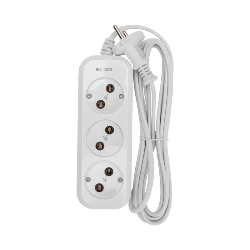 Удлинитель 3 гнезда, 3м, 2х0,75мм², б/з, белый PROconnect - Фото 3