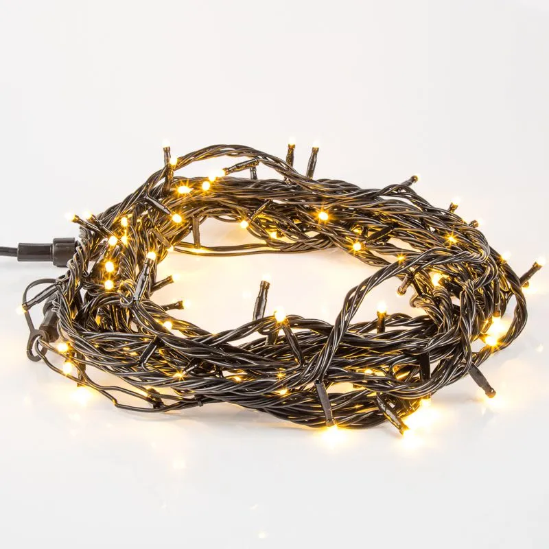 Гирлянда Нить управляемая 20м 200 LED ТЕПЛЫЙ БЕЛЫЙ черный ПВХ IP65 свечение с динамикой 230В нужен контроллер 217-204 NEON-NIGHT - Фото 3