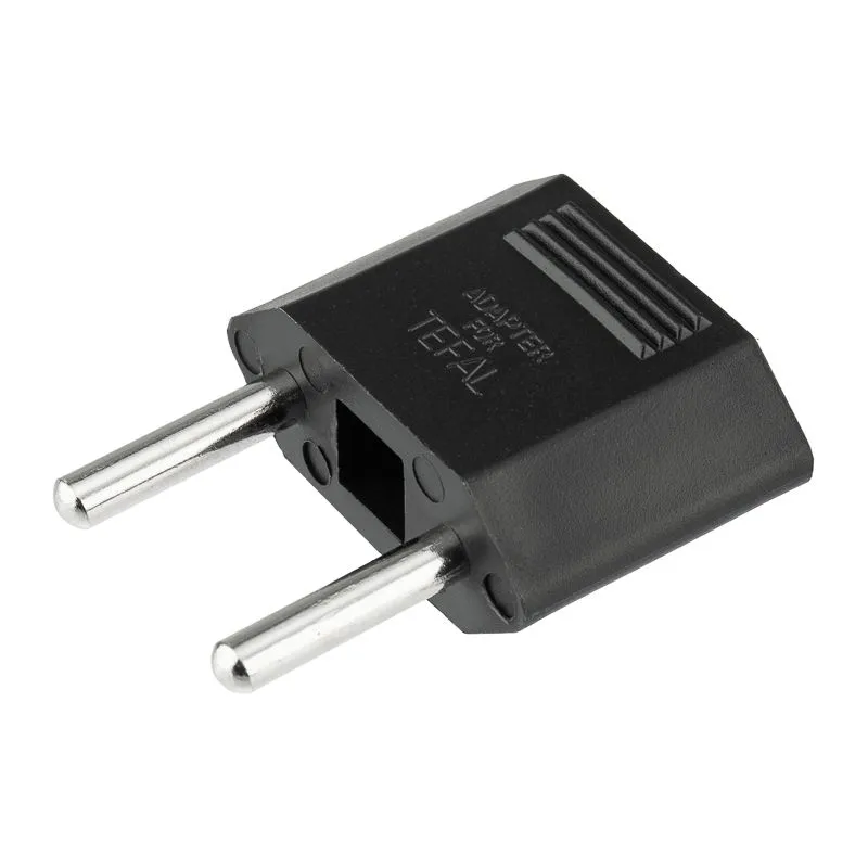 Адаптер сетевой (переходник) с Евро А/F на тонкую вилку С1 плоский «Тефаль» 6А б/з черный REXANT (блистер 1шт/уп.)